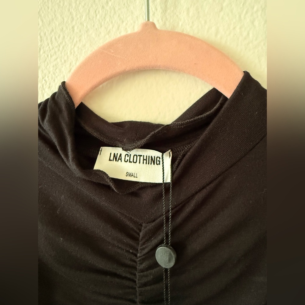 LNA | Black Ruched Top - Picture 3 of 4